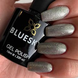 Bluesky Gel Nail Polish, Silver Qxg129, 10 ml (Requires Drying Under UV LED Lamp)