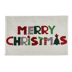 Fusion Christmas - Merry Christmas - Tufted Bath Mat - 50 x 80cm in Multi, (MBMMIHXPPU)