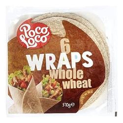 Poco Loco Whole Grain Tortilla Wraps - Pack of 6-370g