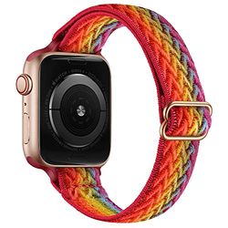 Lysun Cinturino elastico in nylon SOLO Loop compatibile con Apple Watch Band 42mm 44mm 45mm per uomo e donna Fascia elastica regolabile per iWatch Series SE/7/6/5/4/3/2/1, Colorato., 42/44/45 mm