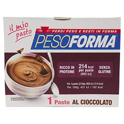 Pesoforma Coppa Budino al Cioccolato, X1 Pasti Sostitutivi Dimagranti senza Glutine solo 221 Kcal, Ricco in Proteine