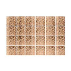 WALPLUS 15cm(6") 120 Pieces Triana Marble Brown and Cream Mosaic Wall Tile Sticker Set Peel and Stick Backsplash Decals Vinyl Home Decors Splashback for Kitchen Bathroom Tile Paint Stick on Wall