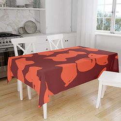 Bonamaison, Anti-moisissure, Séchage Rapide, Résistant aux Taches, Lavable en Machine, 100% Polyester Nappe de Table, Bordeaux Orange, 140 x 160 Cm - Conçu et Fabriqué en Turquie