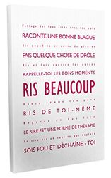 Feel Good Art canvas op frame, modern en typografisch 30 x 40 cm Raspberry Rouge sur le blanc