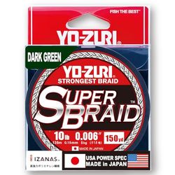 Yo-Zuri Yz SB 10lb Dg 150yd Superbraid-and-tressé-Fishing-Line Unisexe, Vert foncé, 4,5 kg