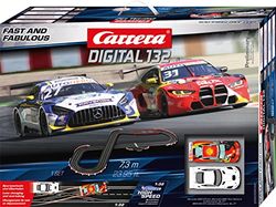 Carrera Digital 132 20030030UK DTM Fast and Fabulous Slot Car Racing Track for Children from 8 Years and Adults With UK Plug,1:32 Scale, 7.3 Metres, Mercedes, AMG GT3 Evo and BMW M4 GT3