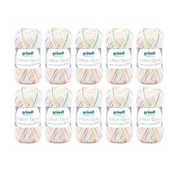 Gründl Cotton Quick Print (100 % fio, certificado Oeko-Tex, 50 g / 125 m, tamanho da agulha: 3-4, 1 x 50 g), bebé multicolorido, algodão, tamanho único, 1250