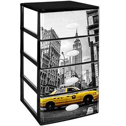 Great Plastic Set 4 CASSETTI IMPILABILI Nero Anteriore Dicembre NYC 380X370X626 mm, Taglia Unica, 21 unità