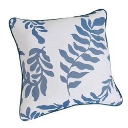 Linder – Cojín tapizado de Tela Upcyclé/Reciclado, Tejido y teñido en Francia, Estilo Natural, Acabado en Ribete – desenfundable, Color Azul Matisse – Dimensiones 45 x 45 cm – Colección Amelie