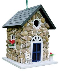 Dehner 4098091 Natura Nichoir à Oiseaux en Pierre 32 mm 24,6 x 18,5 x 20,5 cm, Bois, Pierre