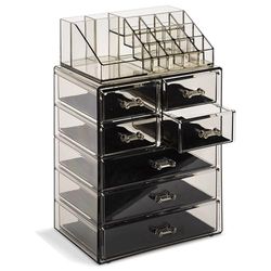 Sorbus Organizador Transparente de Maquillaje cosmético, Almacenamiento de Maquillaje y joyería, Estuche y exhibición, diseño Espacioso, Gran Soporte para tocador, tocador y encimera (4 cajones