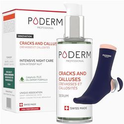 PODERM – CRACKS AND CALLUSES – Repairs and Soothes Cracks/Nourishes and Softens Calluses – INTENSIVE NIGHT CARE 8H – 100% Natural Ingredients – Foot Care - Swiss Made