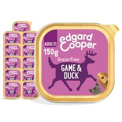 Edgard & Cooper Comida Húmeda para Perros Adultos Paté Perros Natural Sin Cereales Tarrinas 150g x 11 Venado & Pato Fresco, Alimentación Sana Sabrosa y Equilibrada, Carne Fresca