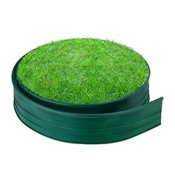 Relaxdays Kantkant plast – 12 meter lång – flexibel gräskant – 10 cm hög – rulle – kantseparering – grön