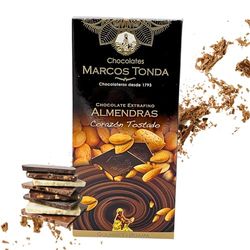 Chocolates Marcos Tonda – Chocolate Negro Gourmet | Chocolate Con Almendras Enteras 125g | Chocolate Gourmet | Chocolates Originales Para Regalar | Desde 1793
