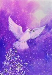 Dove & Stardust Small Boxed Holiday Cards (20 cards, 21 self-sealing envelopes)