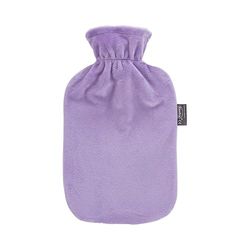 Fashy Warmwaterkruik met fleecehoes, lila, 2 l