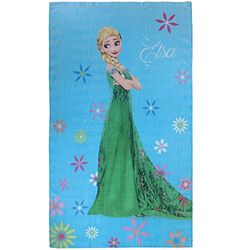 Disney Frozen Giardino Asciugamano da Bagno, Cotone, Blu, Personalizzato, 70 x 120 cm