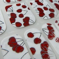 Chix Nails Design Minx Style tendance doigts orteils en vinyle Foils Nail Wraps, Rouge, cerises