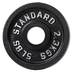 BalanceFrom Gietijzeren Olympische halterschijf, enkel, zwart, 5,5 cm