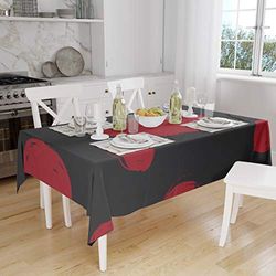 Bonamaison Kitchen Decoration, Tablecloth, Red Black, 140 x 160 Cm - Designed and Manufactured in Turkey