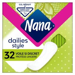 Nana Dailies Style Protège-Lingerie Voile Si Discret - Protège-Slip Ultra Fin et Respirant pour Tous Types de Lingerie - 32 Protège-Slips en Pochette Individuelle