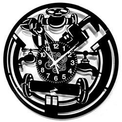 Instant Karma Clocks | Plumber Wall Clock Design – Wall Decoration – Home Office Kitchen, Living Room, Bedroom – Silent Non-Ticking
