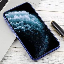 Xyamzhnn For iPhone 11 Pro Transparente TPU Anti-Gota y la Caja Protectora Impermeable del teléfono móvil de protección Total (Color : Blue)