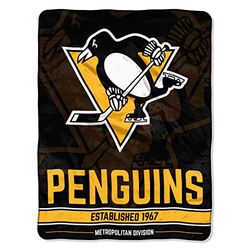 Officiellt licenserad NHL "Break Away" micro Raschel prydnadsfilt, flerfärgad Svart 46" x 60"