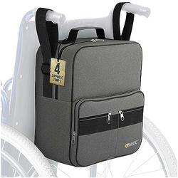 iMedic - Bolsa Para Silla de Ruedas - Mochila Silla de Ruedas - Accesorios para Silla de Ruedas - Bolsa de Almacenamiento Para Silla de Ruedas Util y Conveniente - Gris