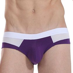 Black Nitro Men's Cotton Mesh Mix Brief, Medium, Purple