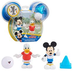 Disney Mickey, 2 Figurines Articulées 7,5 cm avec Accessoires, Thème Football, Jouet pour Enfants Dès 3 Ans, GIOCHI PREZIOSI, MCC042