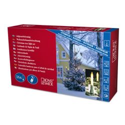Konstsmide 1128-000 - Grinalda para árvore de Natal (velas de luz, 16 luzes transparentes, 230 V, para exteriores)