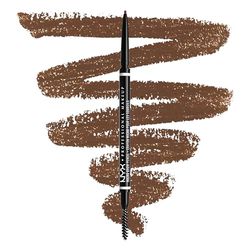NYX Professional Makeup Matita sopracciglia, Micro Brow Pencil, Due lati con matita automatica e scovolino, Tonalità: Chocolate