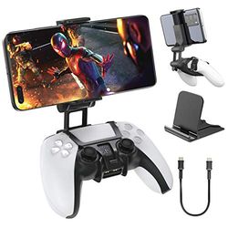 OIVO PS5 Controller mobiele telefoonhouder, PS5 mobiele telefoonhouder, PS5 controller mobiele telefoon smartphonehouder clip houder houder houder met verstelbare klem voor Sony Playstaion 5