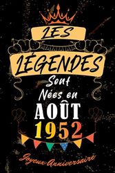 Les Légendes Sont Nées En Août 1952: Idée de Cadeau d'anniversaire 71 ans Original et Personnalisé pour Femmes et Hommes / (Carnet de notes) "