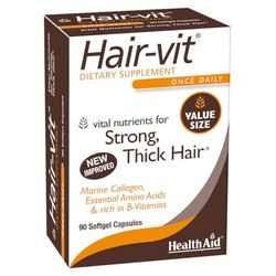 HealthAid Hair Vitamins for Hair Growth with Essential Vitamins and Minerals, 90 Capsules, Pack of 1
