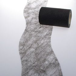 Deko AS GmbH sizo Flor Mesa Banda Onda Interfaz Negro Aprox. 12,5 cm Rollo de 25 m 60 W 017 de R
