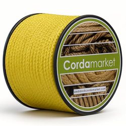CORDAMARKET Dyneema, corda ad alta resistenza per nautica arrampicata e attività all'aperto, gialla, 4 mm × 20 m