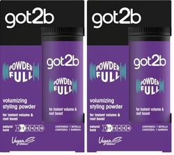 Got2b Powder'ful Volume Unisex Root Hair Styling Powder, For Instant Volume and Root Boost, Vegan, 10g (Pack of 2)