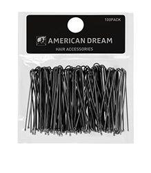 American Dream Straight Hair Pins, Black 2.5-inch/ 6.35 cm - Pack of 100