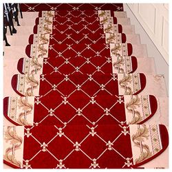 uutaoumee European Style Stair Stepping Mat,Self-adhesive Home Stair Mat,Anti-slip Mat,Solid Wood Staircase Carpet,Suitable For The Elderly,Children And Pets,I(5pc)-31.4¡Á9.4¡Á1.1in