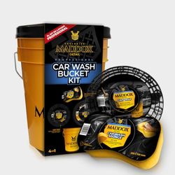 Maddox Detail – Car Wash Bucket Kit. Kit para el Lavado de Coche con Cubo, Tapa, Grit Trap y Esponja.