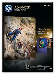 HP Q8698A, A4/210 x 297 mm, Advanced Glossy Photo Paper, 250 gsm, 50 Sheets