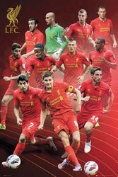 Liverpool Voetbal Team Poster toont 2012/2013 Spelers met extra item veelkleurig