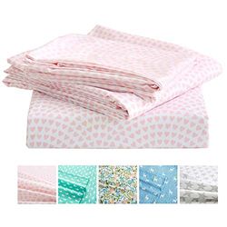 Vonty Parure de lit pour Enfants – Parure de lit en Microfibre Douce et légère, Facile à Laver (1 Drap-Housse + 1 Drap Plat + 2 taies d'oreiller)