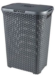 Curver 189211 - Cesto para roupa de polipropileno de vime, olhar, 60 l