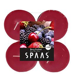 Spaas 12 x 4 Scented Maxi Tealights, ± 10 Hours, Berry Cocktail