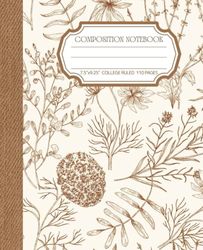 Vintage Botanical Notebook: College Ruled, 7.5" x 9.25", 110 Pages | Antique Floral Journal for Writers & Nature Enthusiasts
