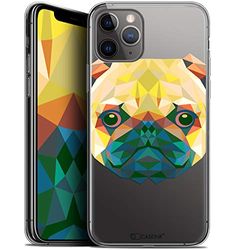 Caseink Beschermhoes voor Apple iPhone 11 Pro Max (6,5) [HD-gel bedrukt in Frankrijk, Polygon serie Animal – zacht – ultra dun] hond